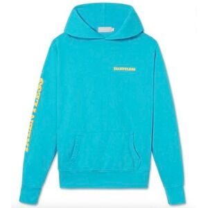 Talentless Neon Collection Blue Orange Logo Hoodie Sweatshirt Size M 100% Cotton